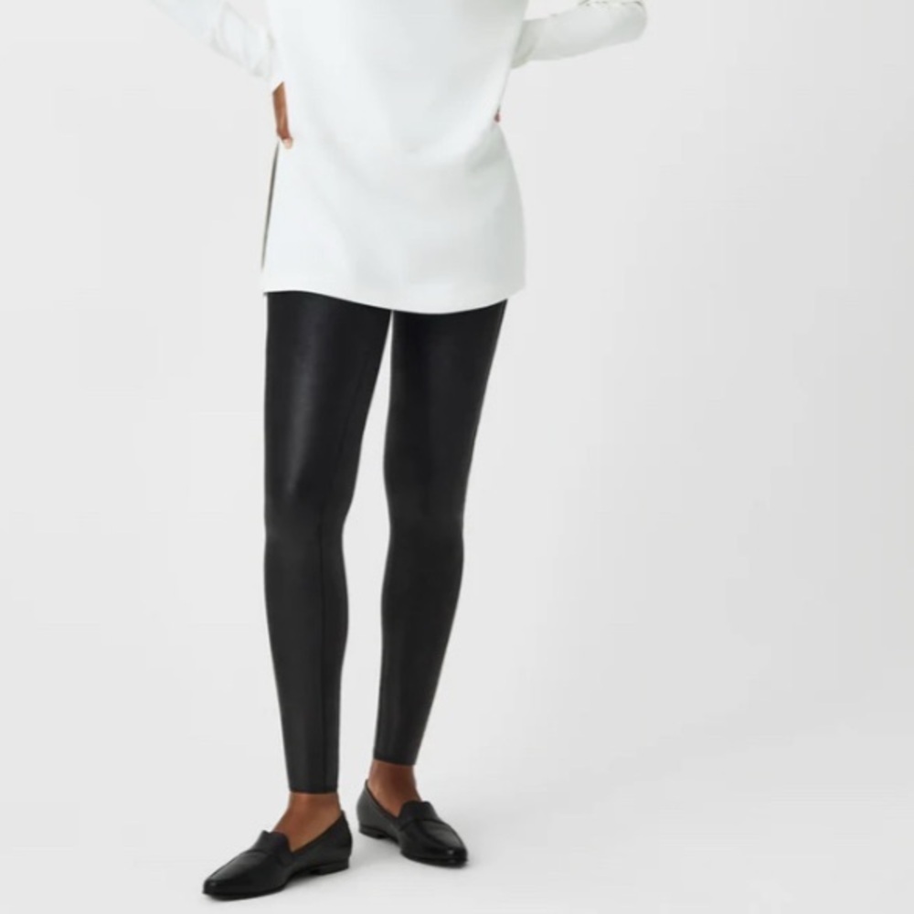 Spanx Black Faux Leather pants size 1X